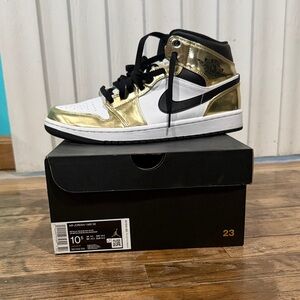 Jordan Sneakers in Gold, Black, and White